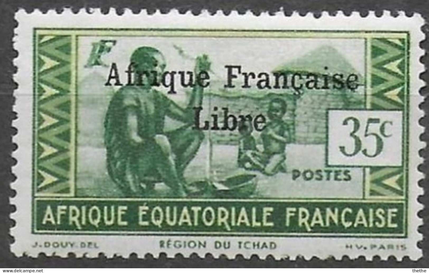 AFRIQUE EQUATORIALE FRANCAISE - Région Du Tchad En Surimpression : Afrique Française Libre - Nuevos