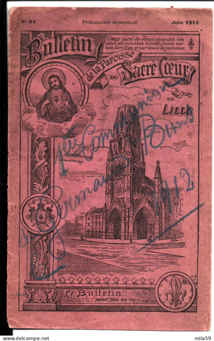 Bulletin De La Paroisse Du Sacré Coeur De Lille. Juin 1912. 8 Pages. - Non Classificati