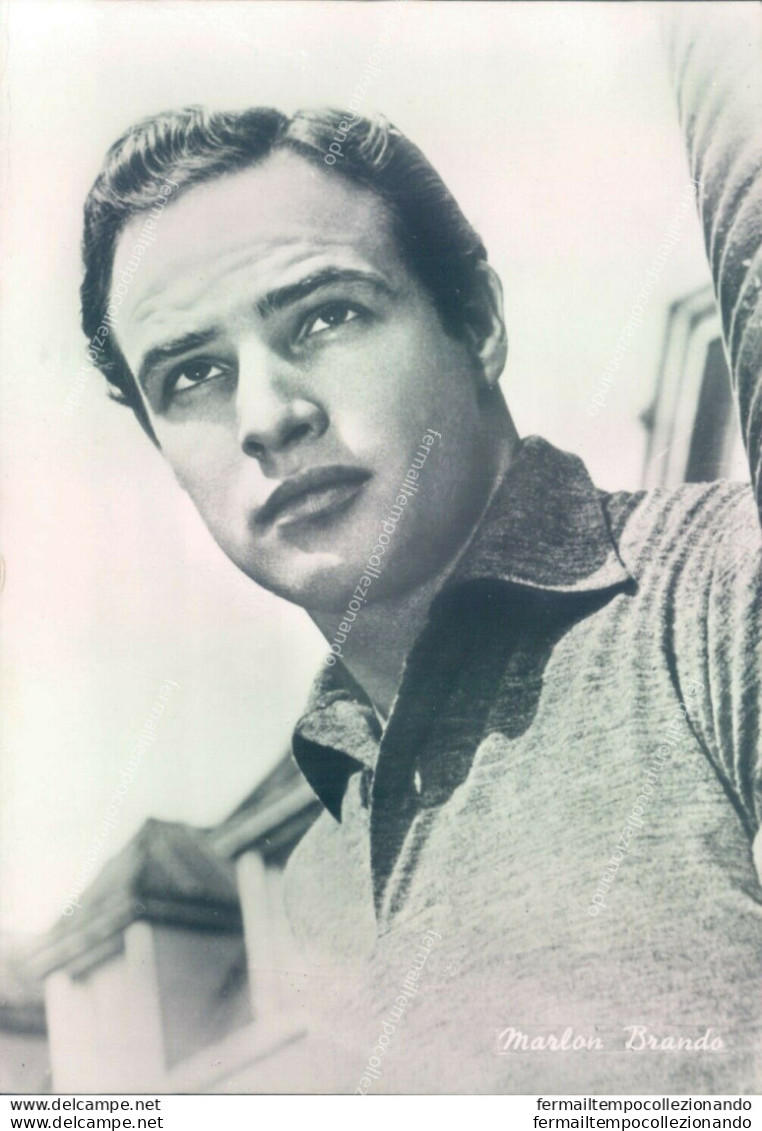 Aa386 Cartolina Postcard Personaggi Famosi Star Actor Attore Marlon Brando - Artistes