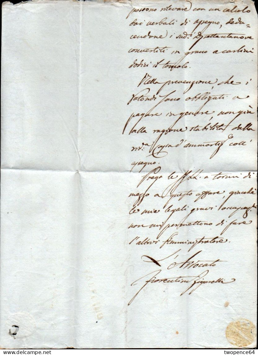 643 - LETTERA PREFILATELICA DA AVELLINO A GAETA 1825 - ...-1850 Préphilatélie