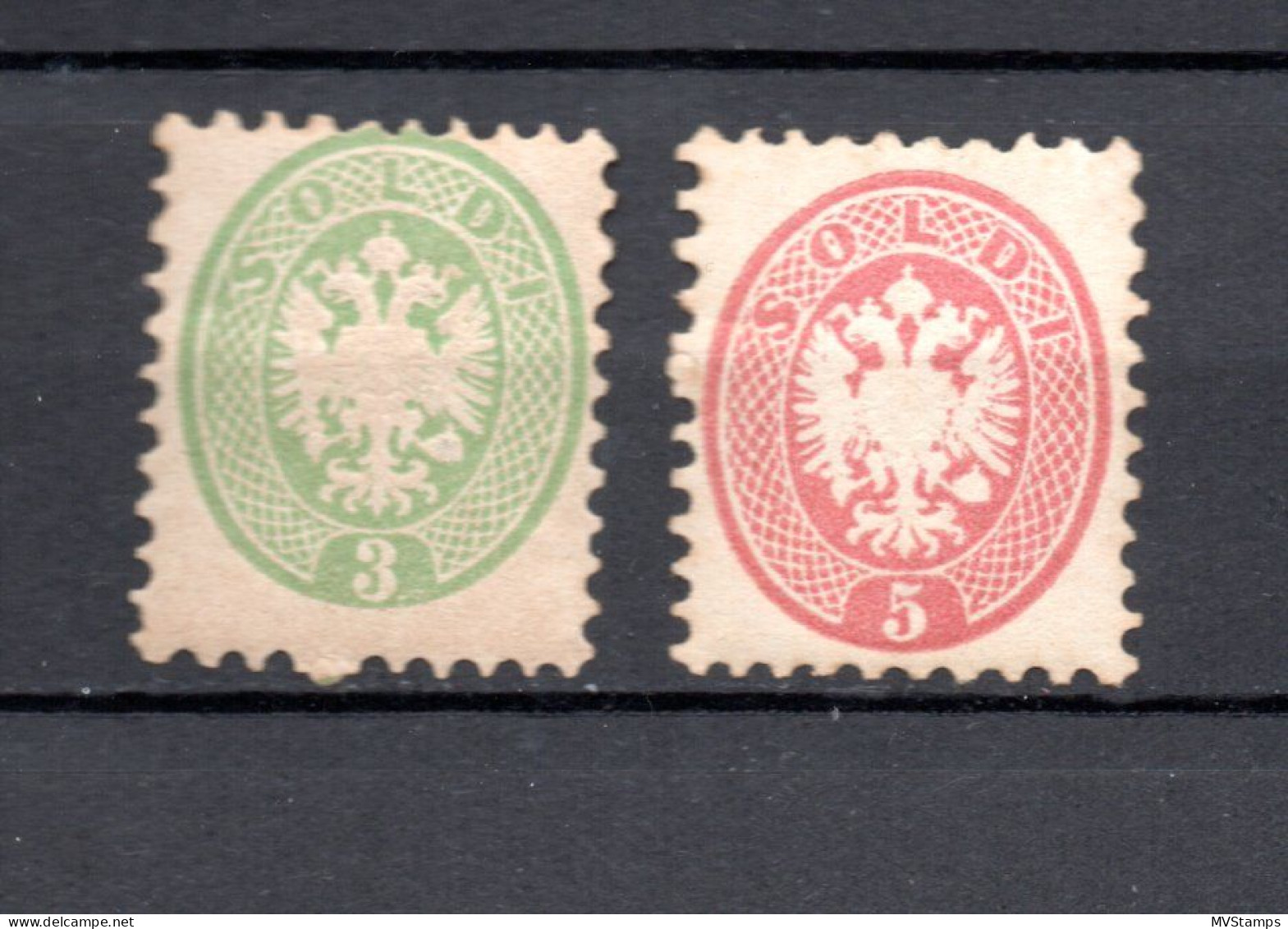 Lombardo & Veneto (Austria) 1864 Old Coat Of Arms Stamps (Michel 20/21) MNH - Lombardy-Venetia