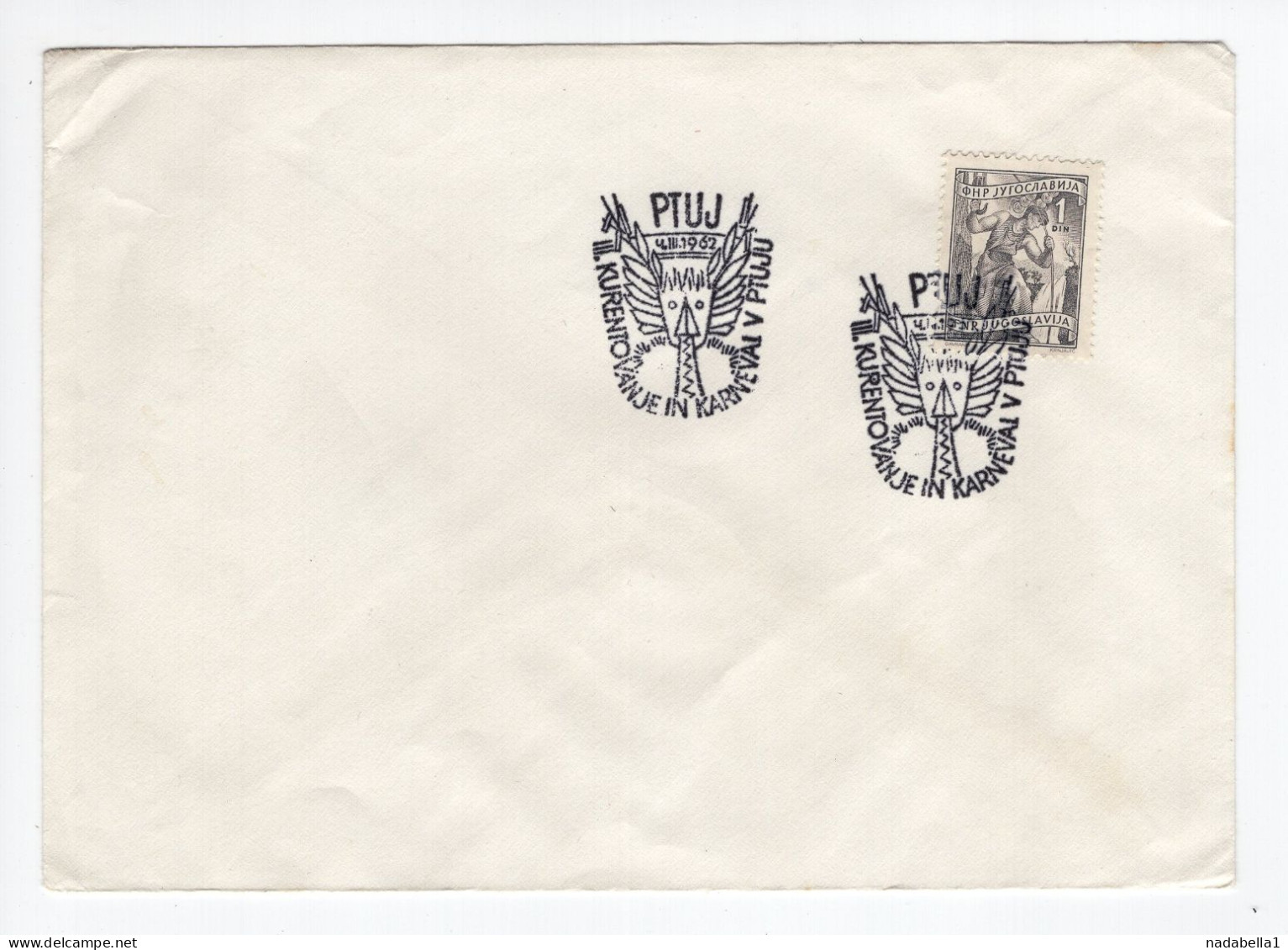 1952. YUGOSLAVIA,SLOVENIA,PTUJ,USED COVER,SPECIAL CANCELLATION: PTUJ CARNIVAL - Lettres & Documents