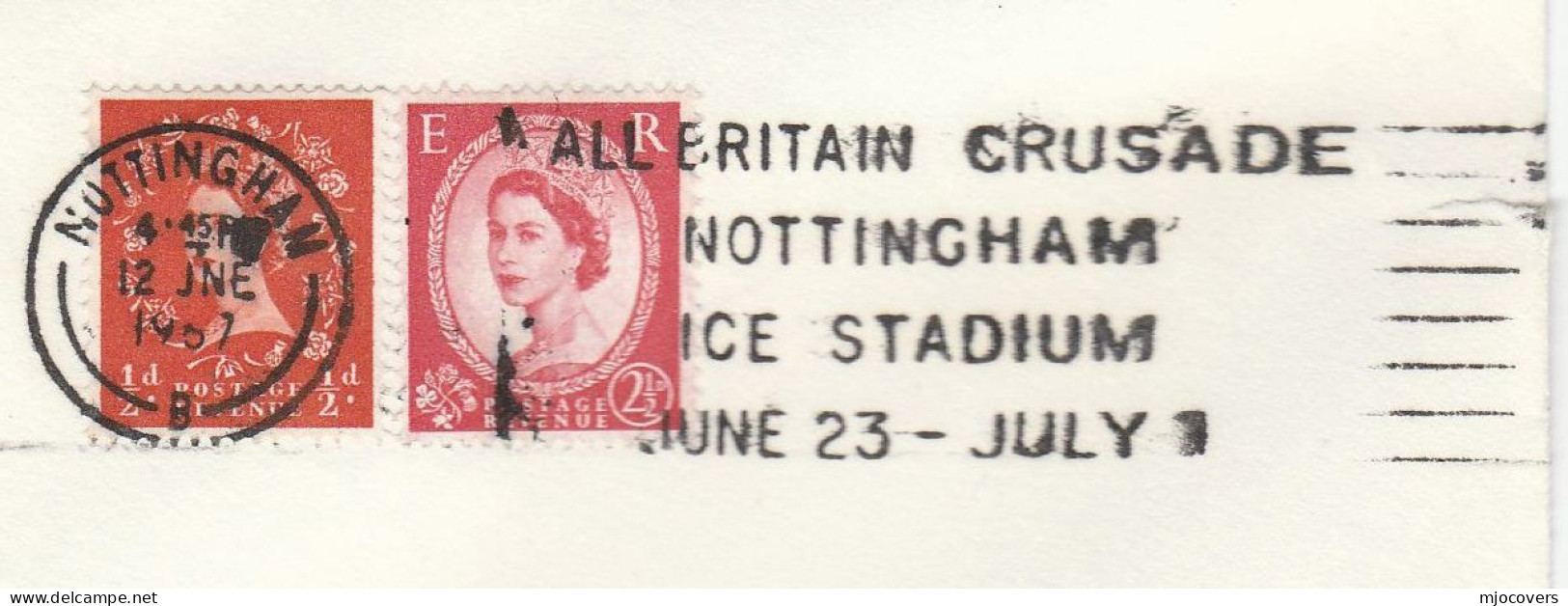 NOTTINGHAM ICE STADIUM CRUSADE  Cover 1967 Slogan Gb Stamps Religion Sport - Covers & Documents