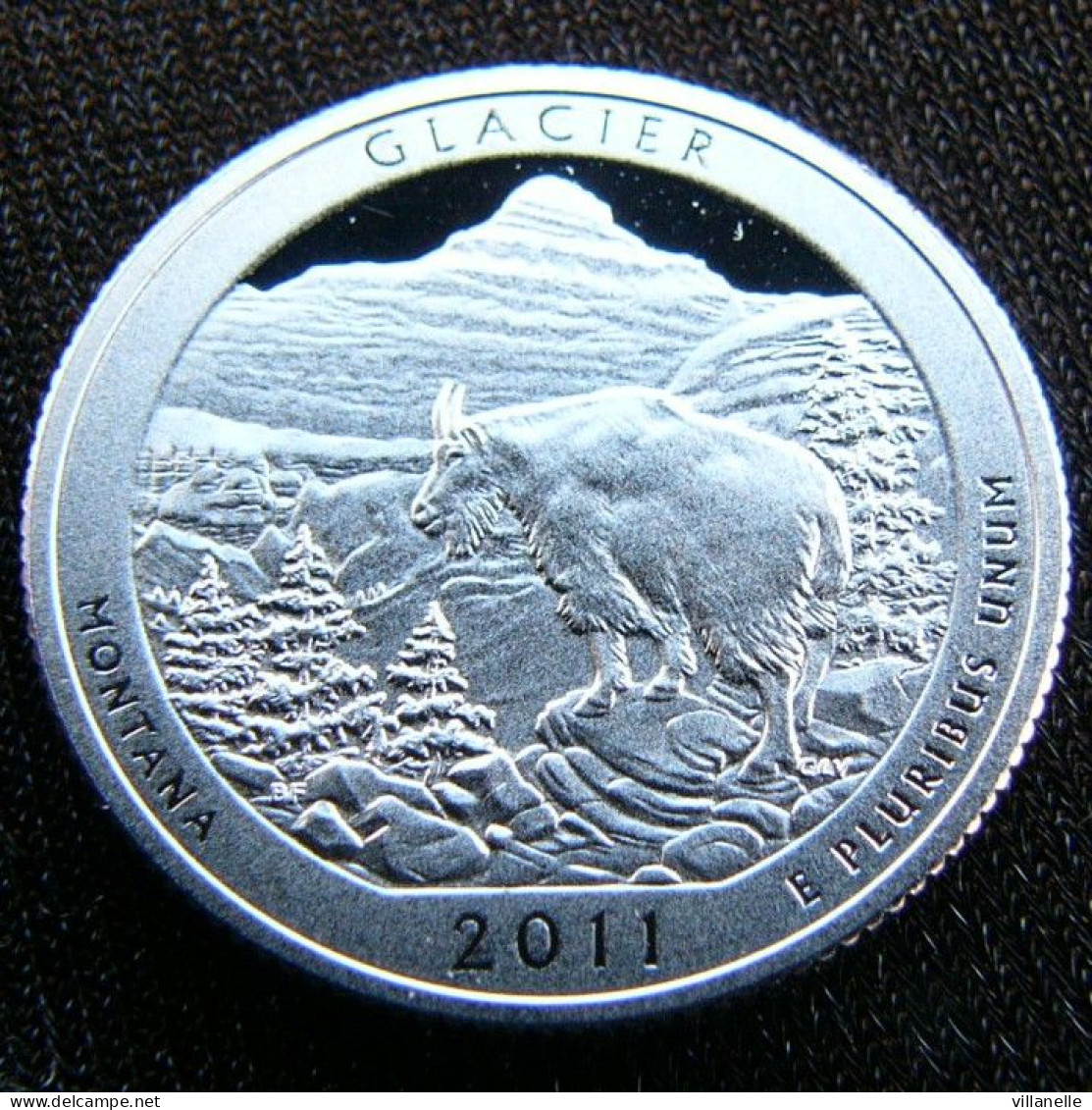 USA 25 Cents  $1/4 2011 Quarter National Park Glacier Montana Ox SILVER PROOF UNC ºº - Andere & Zonder Classificatie