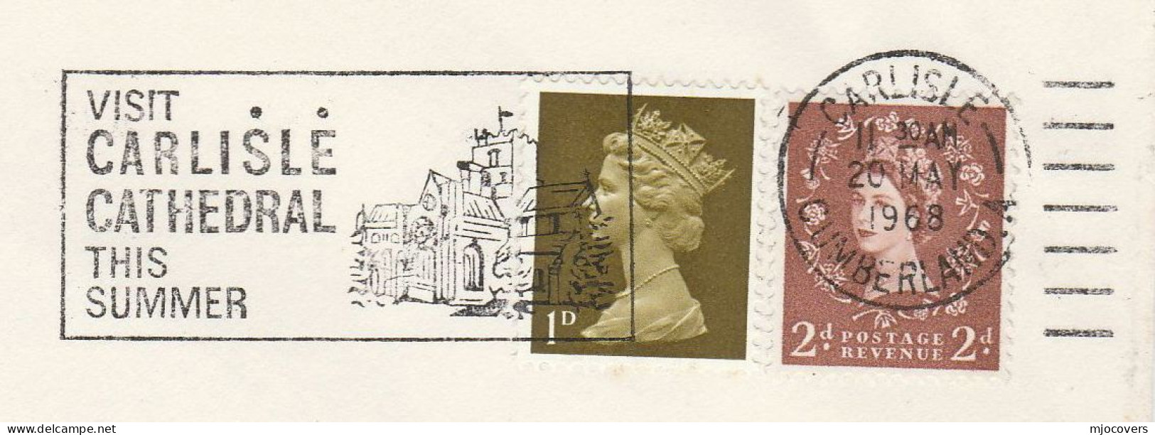 CARLISLE CATHEDRAL 1969 Cover VISIT This SUMMER Illus SLOGAN Gb Stamps Religion Church - Covers & Documents