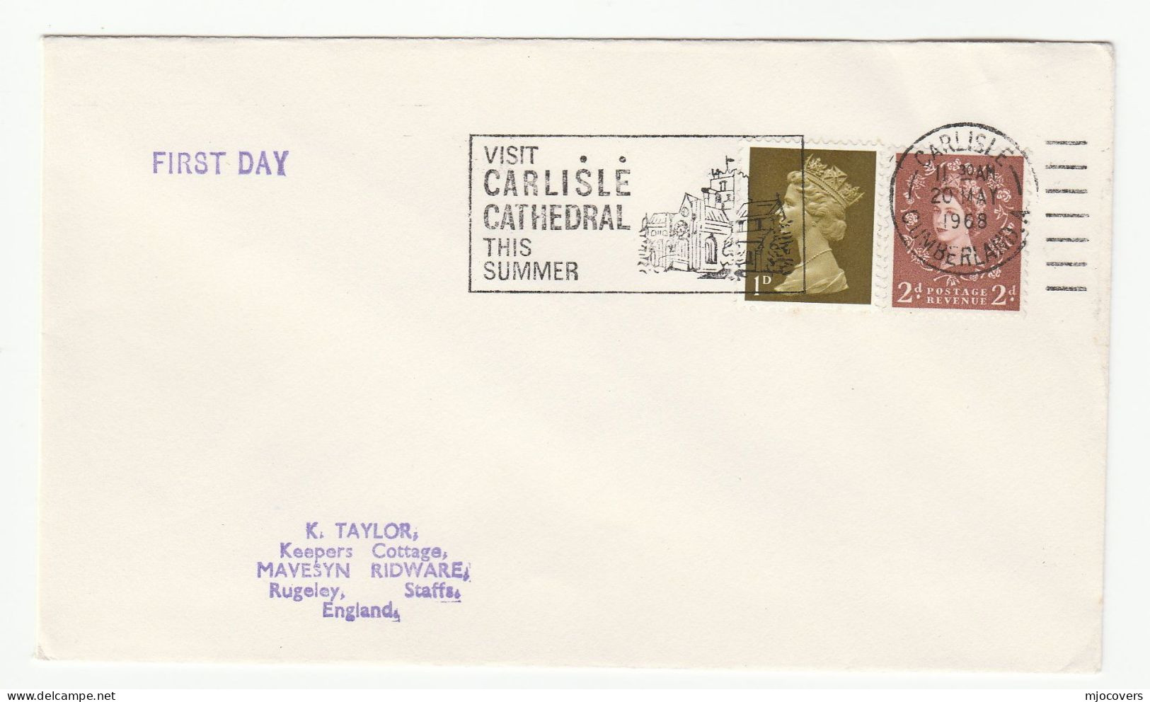 CARLISLE CATHEDRAL 1969 Cover VISIT This SUMMER Illus SLOGAN Gb Stamps Religion Church - Covers & Documents