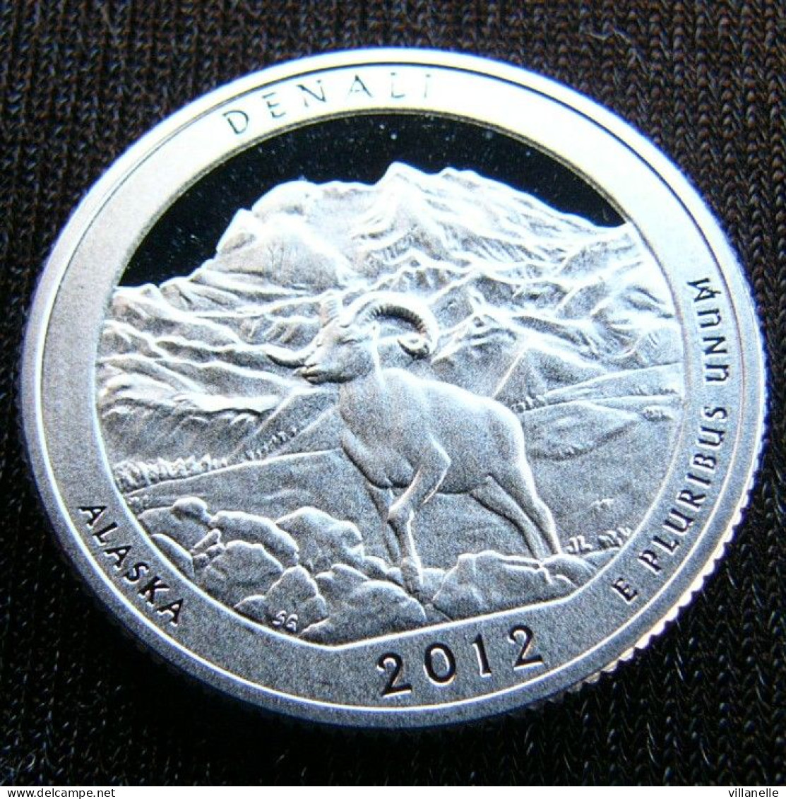 USA 25 Cents  $1/4 2012 Quarter National Park Denali Alaska Goat SILVER PROOF UNC ºº - Otros & Sin Clasificación