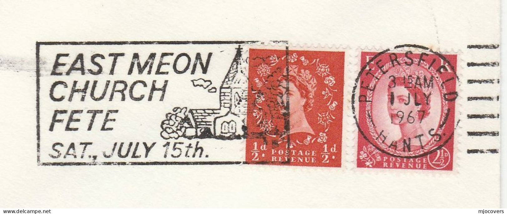 EAST MEON CHURCH FETE Cover 1968 Illus Church SLOGAN Petersfield Gb Stamps Religion - Covers & Documents