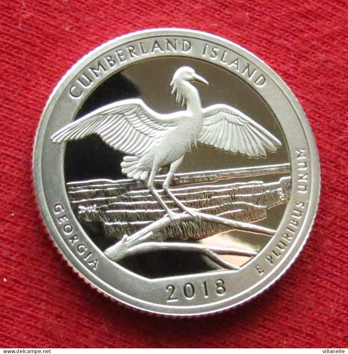 USA 25 Cents  $1/4 2018 Quarter  National Park Bird Cumberland Island  SILVER PROOF UNC ºº - Altri & Non Classificati