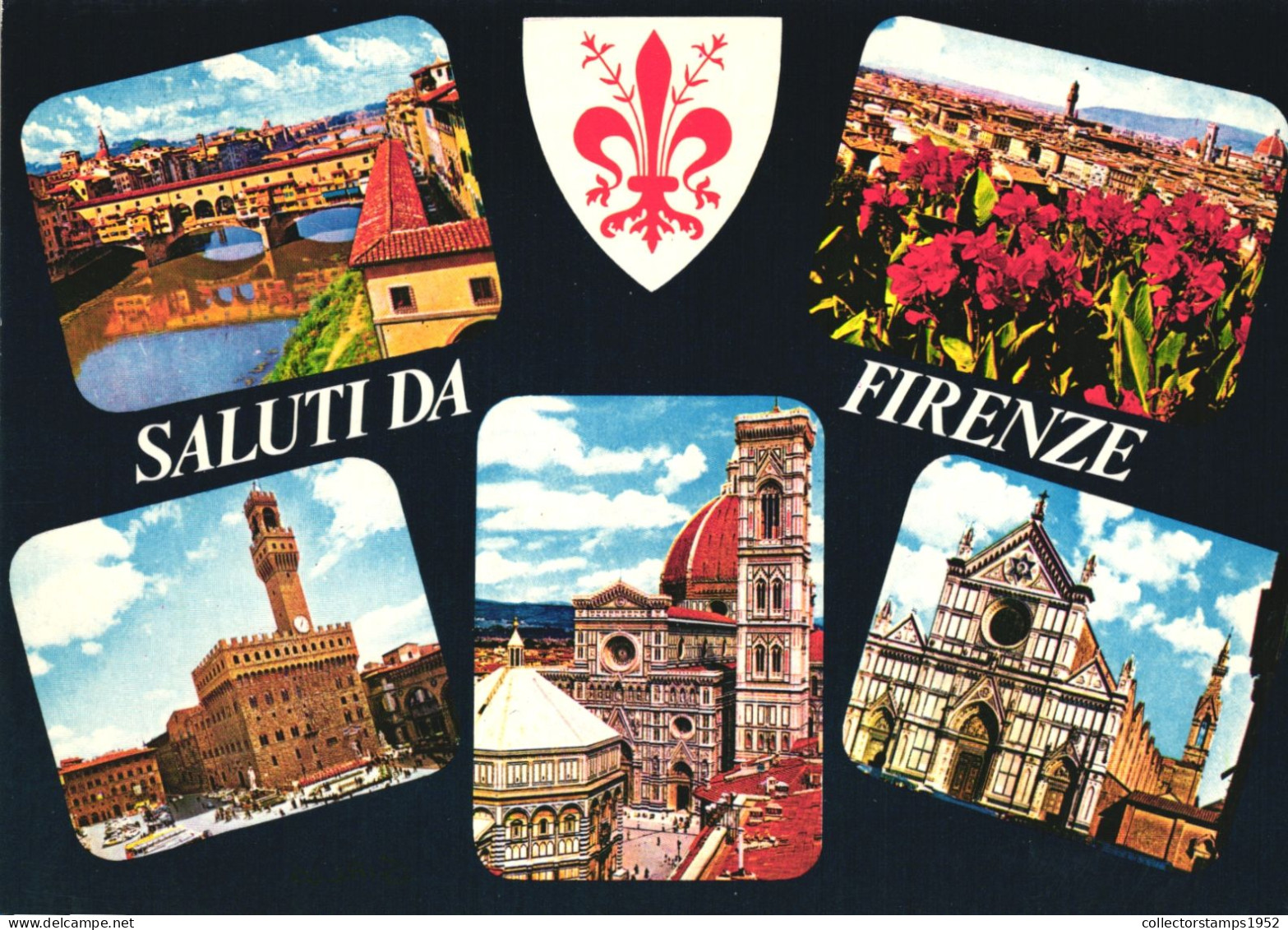 FIRENZE, TOSCANA, MULTIPLE VIEWS, ARCHITECTURE, BRIDGE, TOWER, EMBLEM, CHURCH, ITALY, POSTCARD - Firenze (Florence)