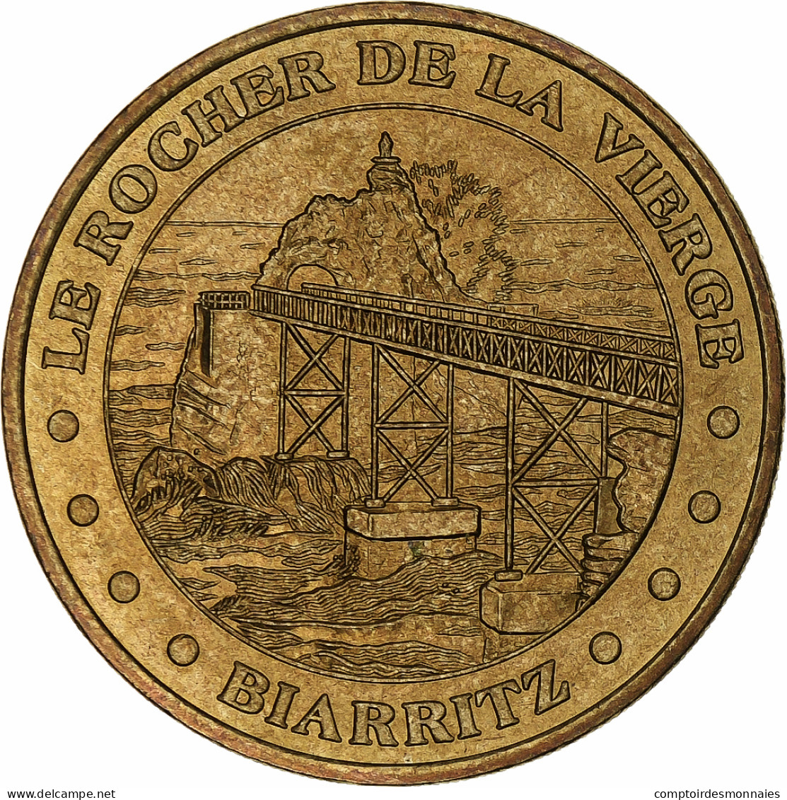 France, Jeton Touristique, Le Rocher De La Vierge, Biarritz, 2003, MDP, Or - Sonstige & Ohne Zuordnung