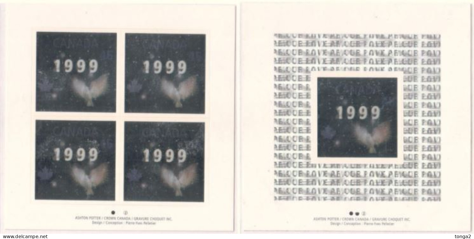 Canada 1999 - 2 Hologram Stereogram S/S - Unusual - Holograms