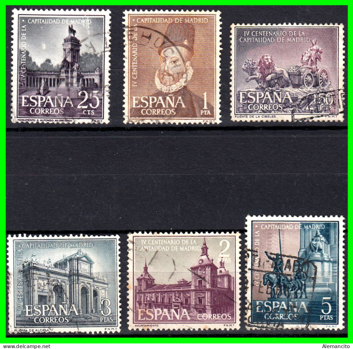 ESPAÑA SELLOS AÑO 1961   - IV CENTENARIO DE LA CAPITALIDAD DE MADRID  – SERIE - - Used Stamps