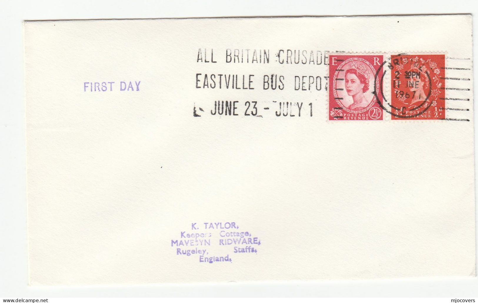 EASTVILLE BUS DEPOT CRUSADE 1967  Cover  Bristol  SLOGAN  Gb Stamps Religion - Covers & Documents