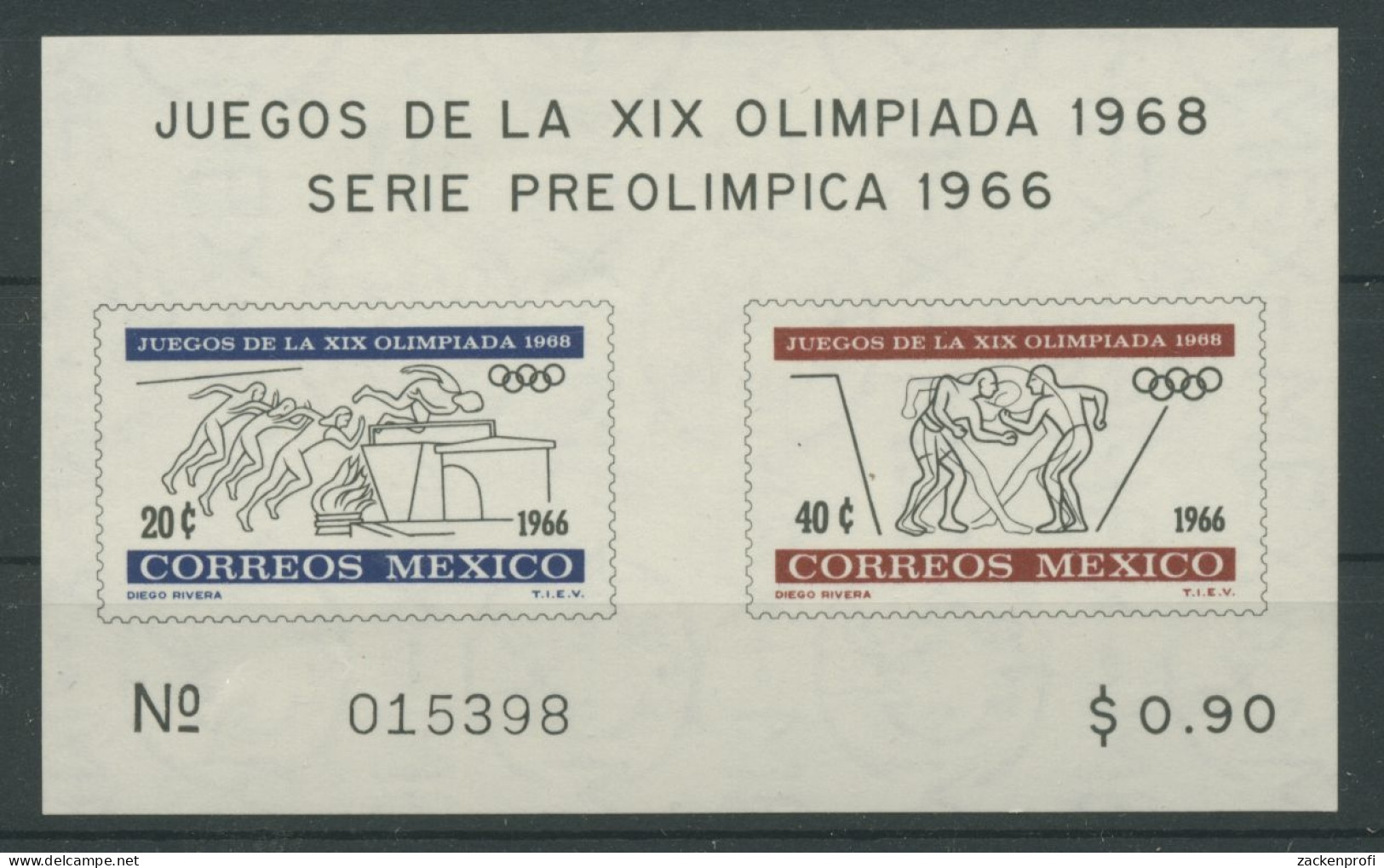 Mexiko 1966 Olympiade Mexiko Block 5 Postfrisch (C22471) - Mexiko