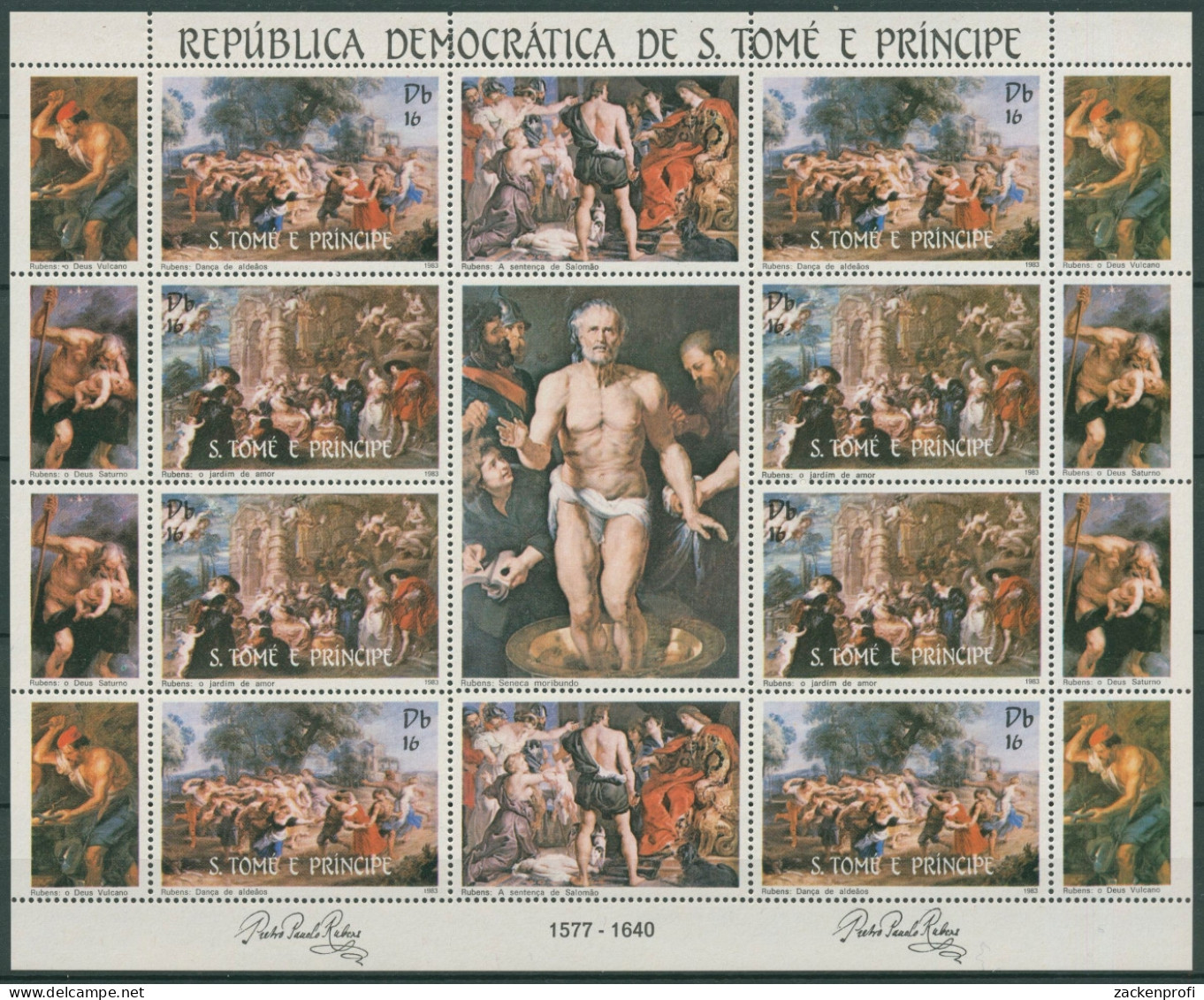 Sao Tomé Und Príncipe 1983 Gemälde V. Rubens 815/16 ZD-Bogen Postfrisch (C28712) - São Tomé Und Príncipe