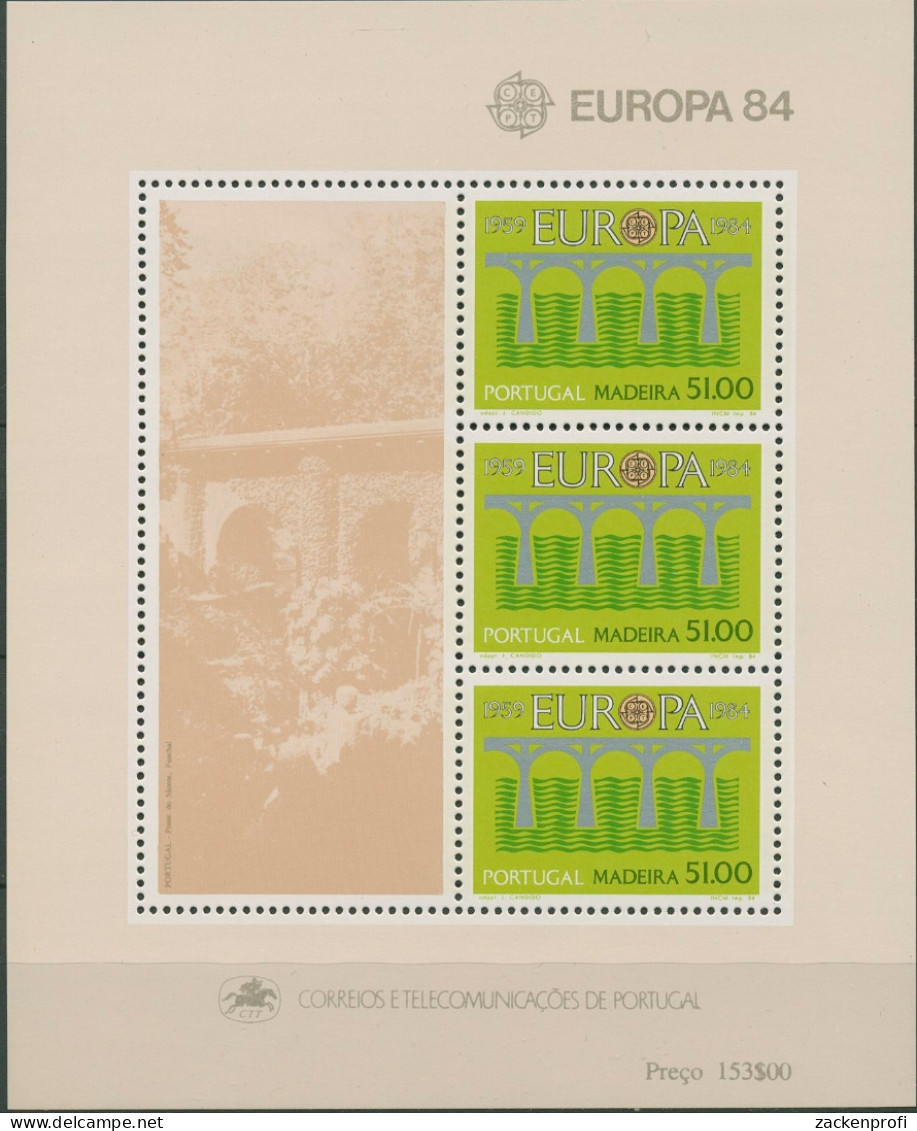 Portugal - Madeira 1984 Europa CEPT Post Block 5 Postfrisch (C90976) - Madère