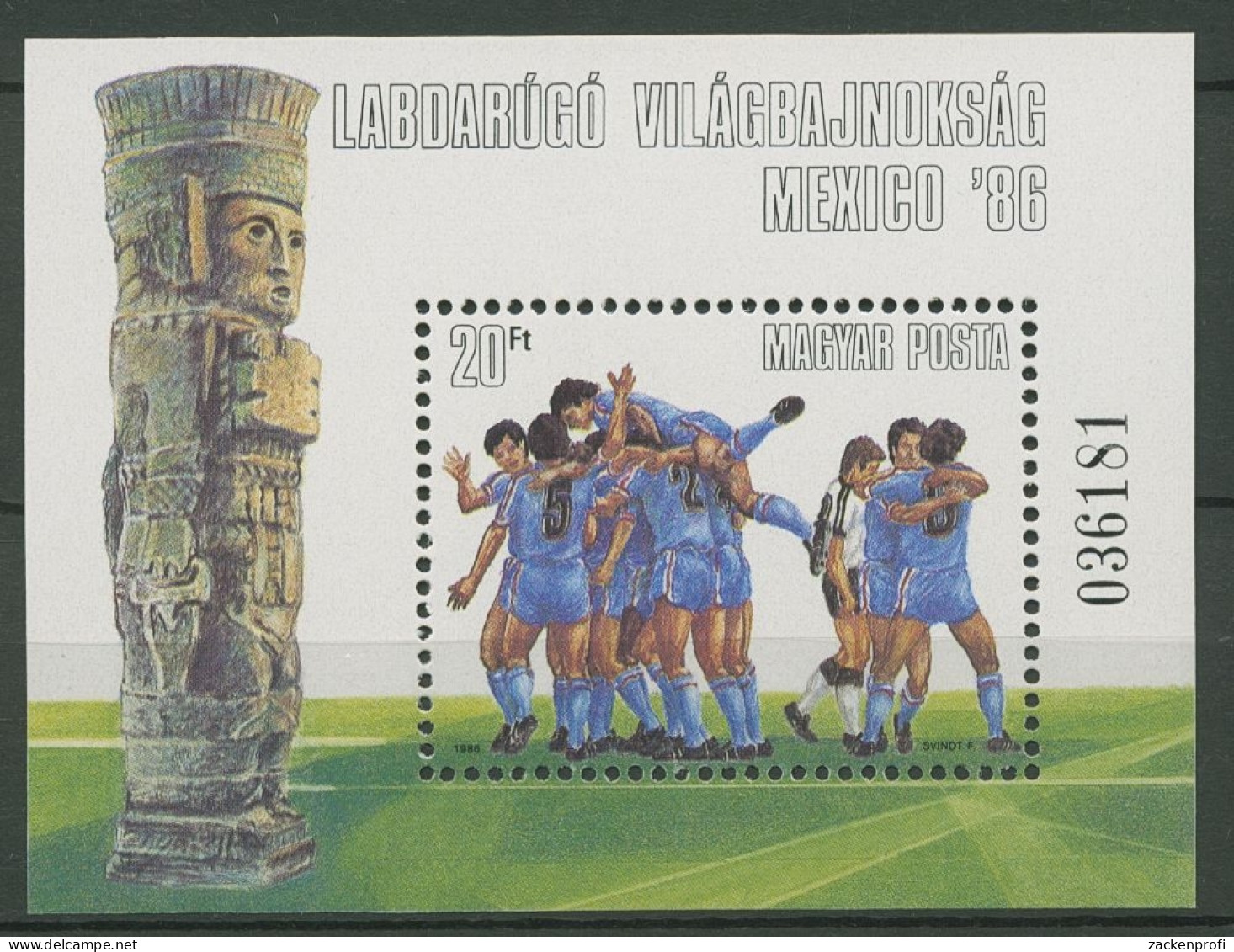 Ungarn 1986 Fußball-WM Mexiko Block 183 A Postfrisch (C92638) - Blocs-feuillets