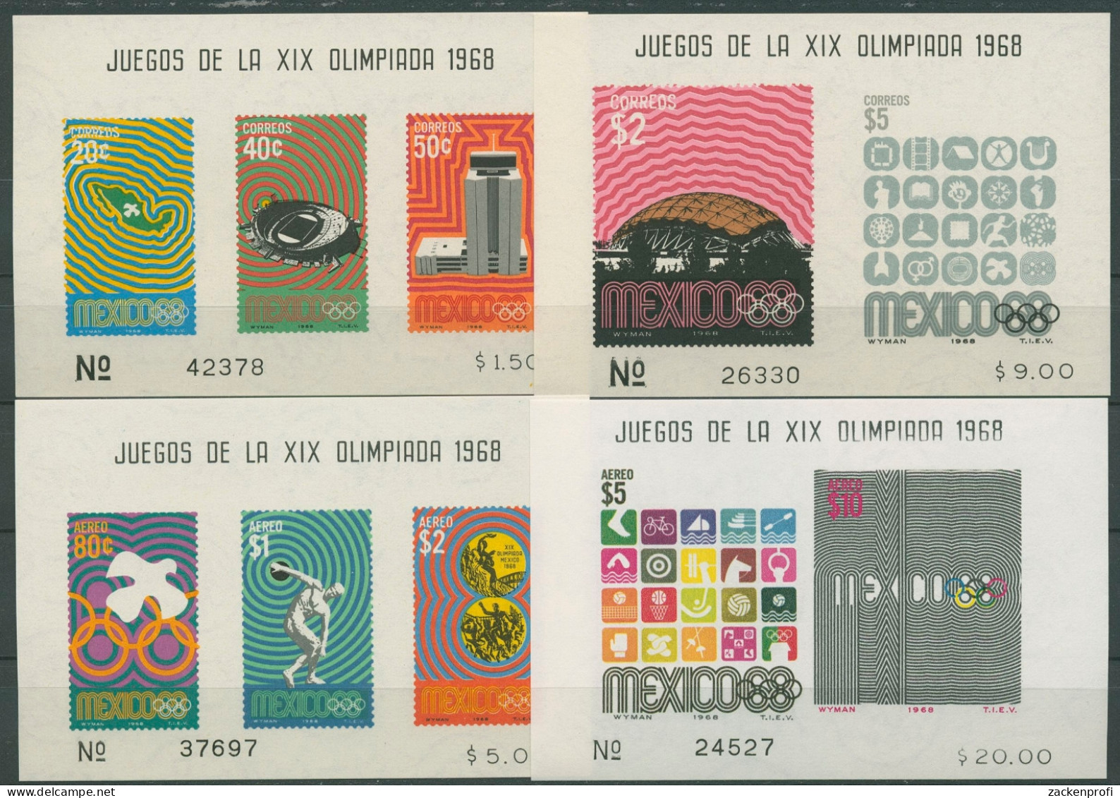 Mexiko 1968 Olympiade Mexiko Block 15/18 Postfrisch (C19127) - Mexiko