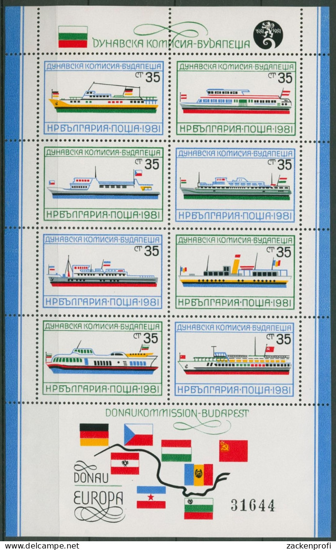 Bulgarien 1981 Donaukommission Schifffahrt Block 116 Postfrisch (C94910) - Blocs-feuillets