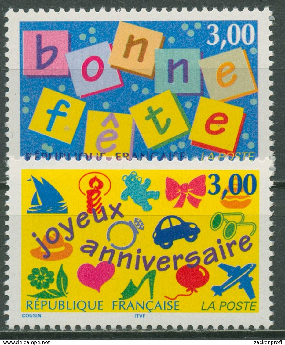 Frankreich 1997 Grußmarken Geburtstag 3188/89 Postfrisch - Ongebruikt
