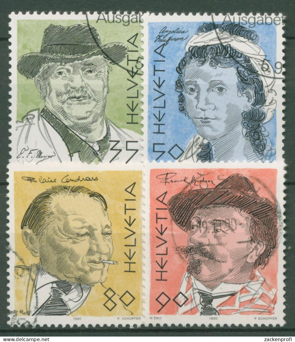 Schweiz 1990 Persönlichkeiten Porträts Künstler 1423/26 Gestempelt - Used Stamps