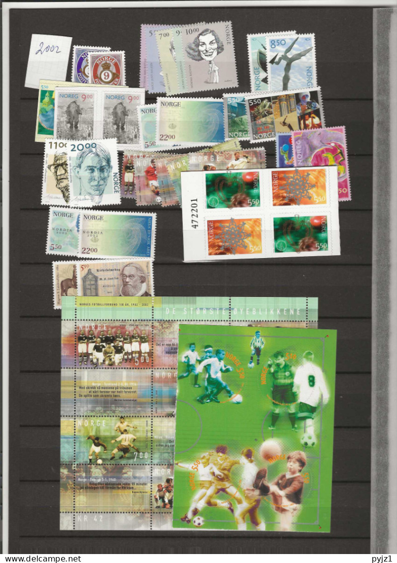 2002 MNH Norway, Year Collection Postfris** - Volledig Jaar