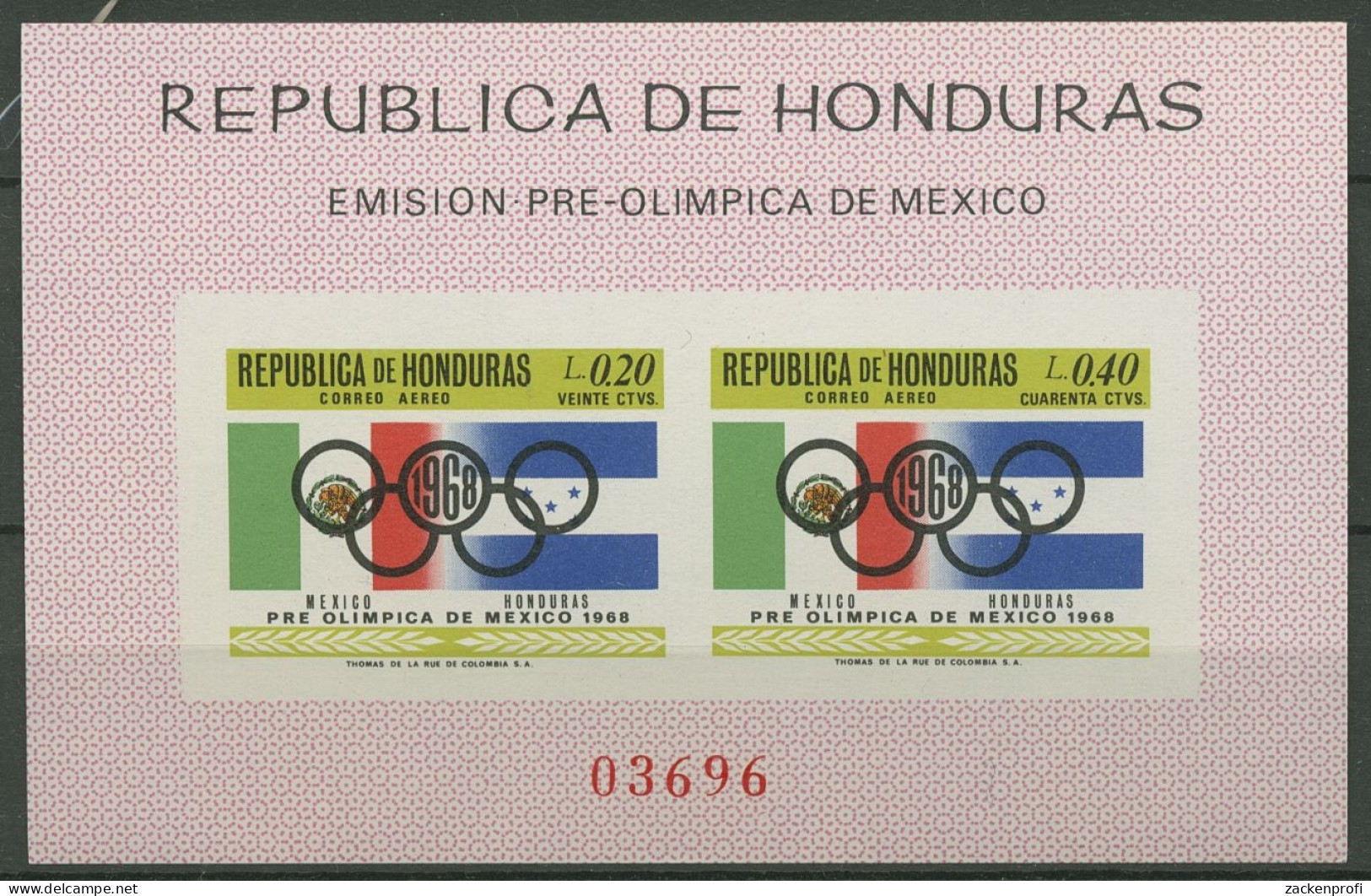 Honduras 1968 Olympische Sommerspiele Mexiko Block 10 Postfrisch (C19126) - Honduras