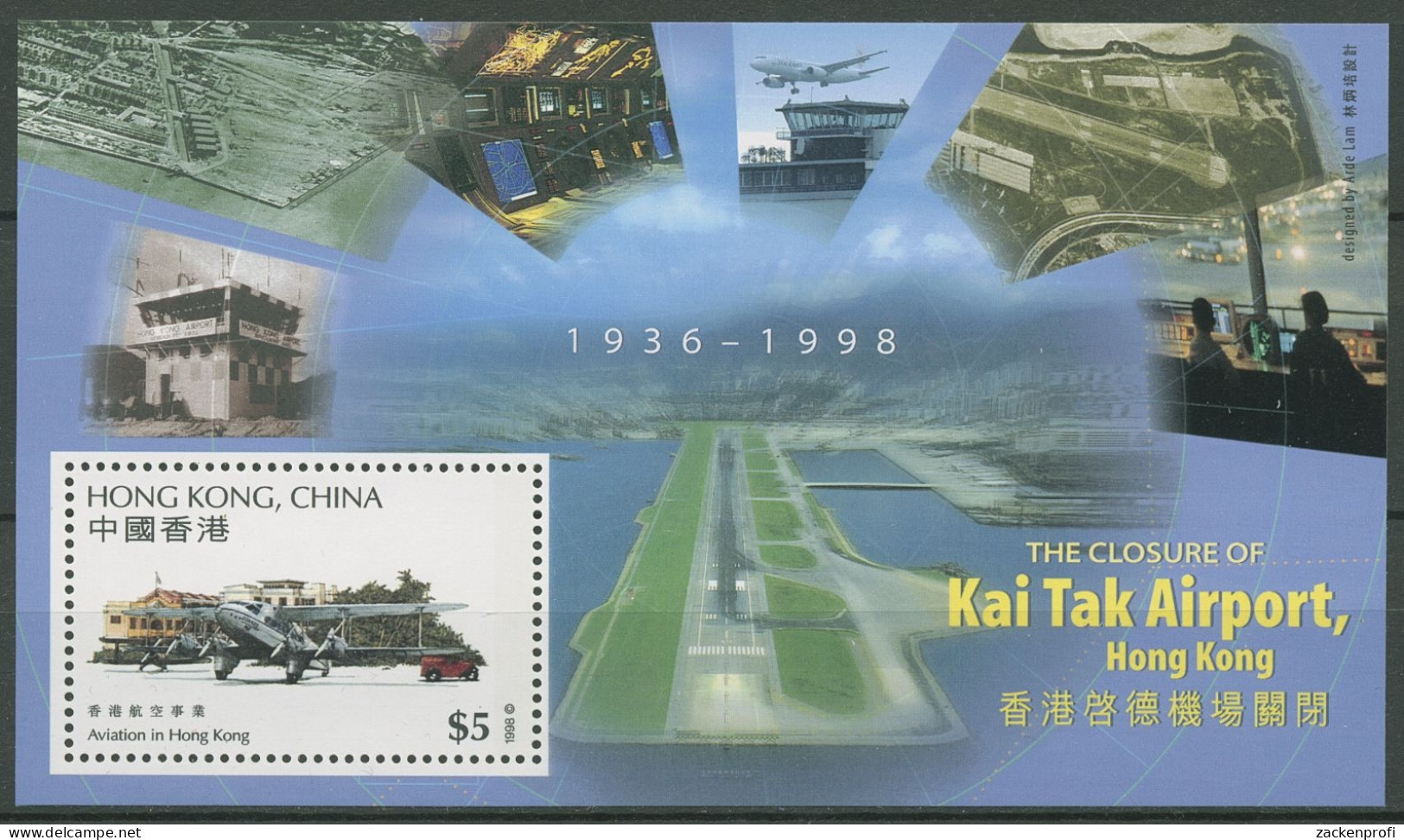 Hongkong 1998 Schließung Des Flughafens Kai Tak Block 58 Postfrisch (C29318) - Blocks & Sheetlets