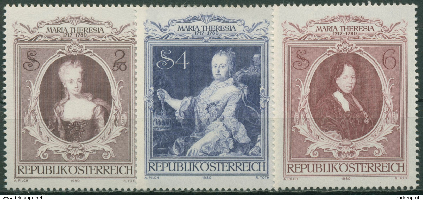 Österreich 1980 Kaiserin Maria Theresia 1638/40 Postfrisch - Unused Stamps