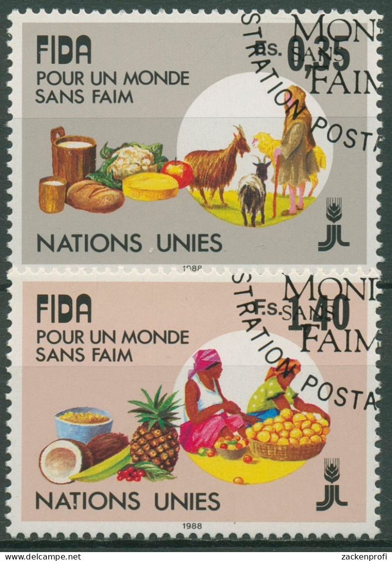 UNO Genf 1988 Landwirtschaft Ziegenhirte Obstverkäufer 162/63 Gestempelt - Oblitérés