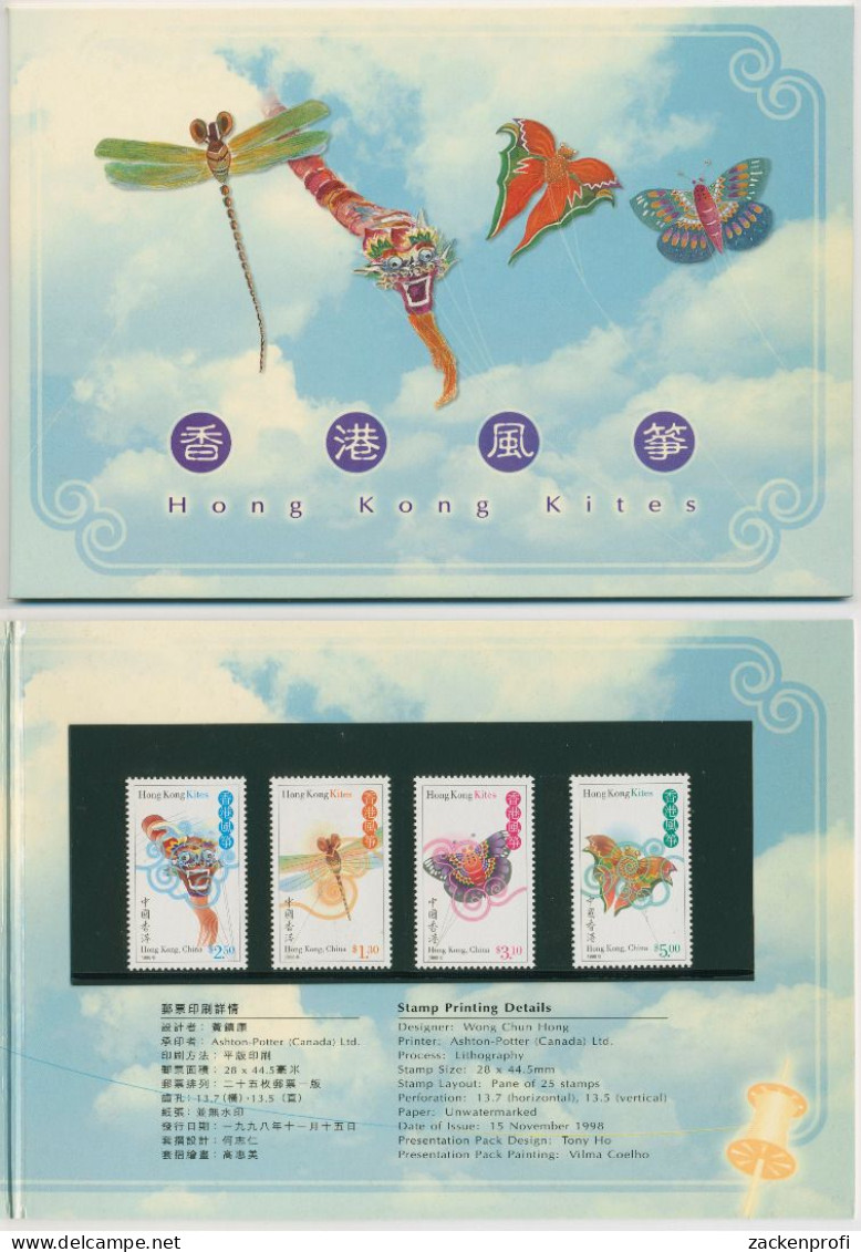 Hongkong 1998 Drachen 857/60 Im Folder Postfrisch (C99231) - Ungebraucht