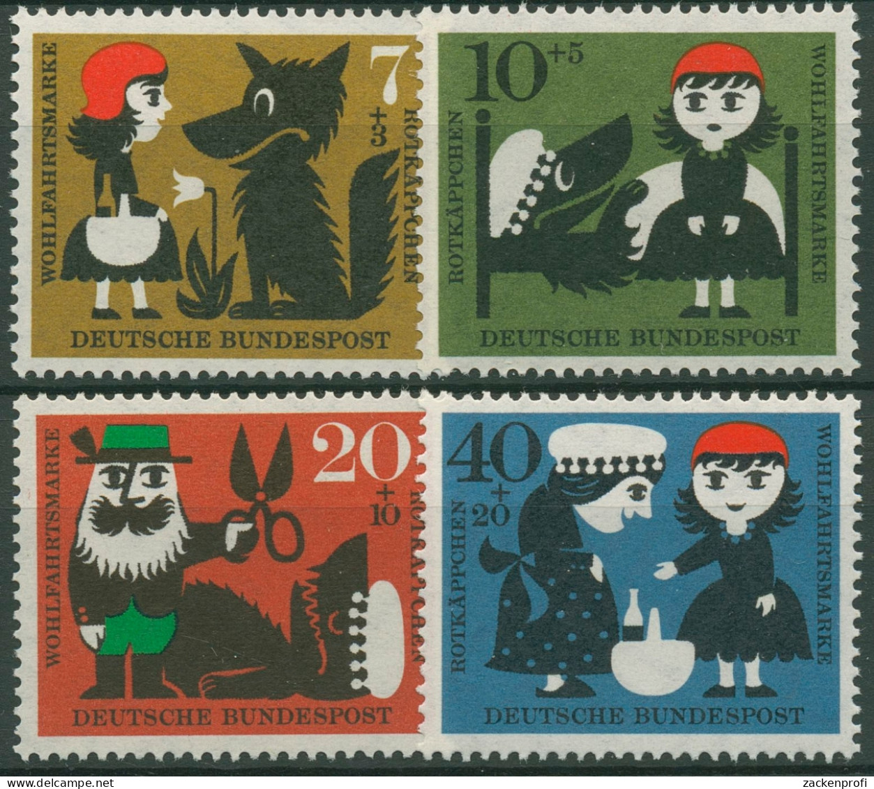 Bund 1960 Brüder Grimm Märchen Rotkäppchen 340/43 Postfrisch - Unused Stamps