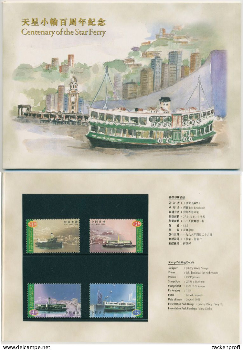 Hongkong 1998 Schiffe Fähre Star Ferry 838/41 I A Im Folder Postfrisch (C99250) - Nuevos