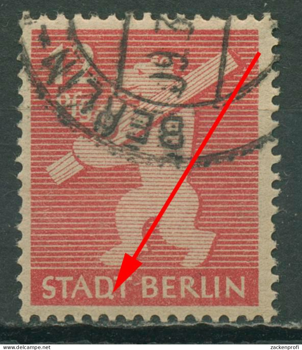 SBZ Berlin & Brandenburg 1945 Freimarke M. Plattenfehler 5 AA Waz III Gestempelt - Berlin & Brandenburg