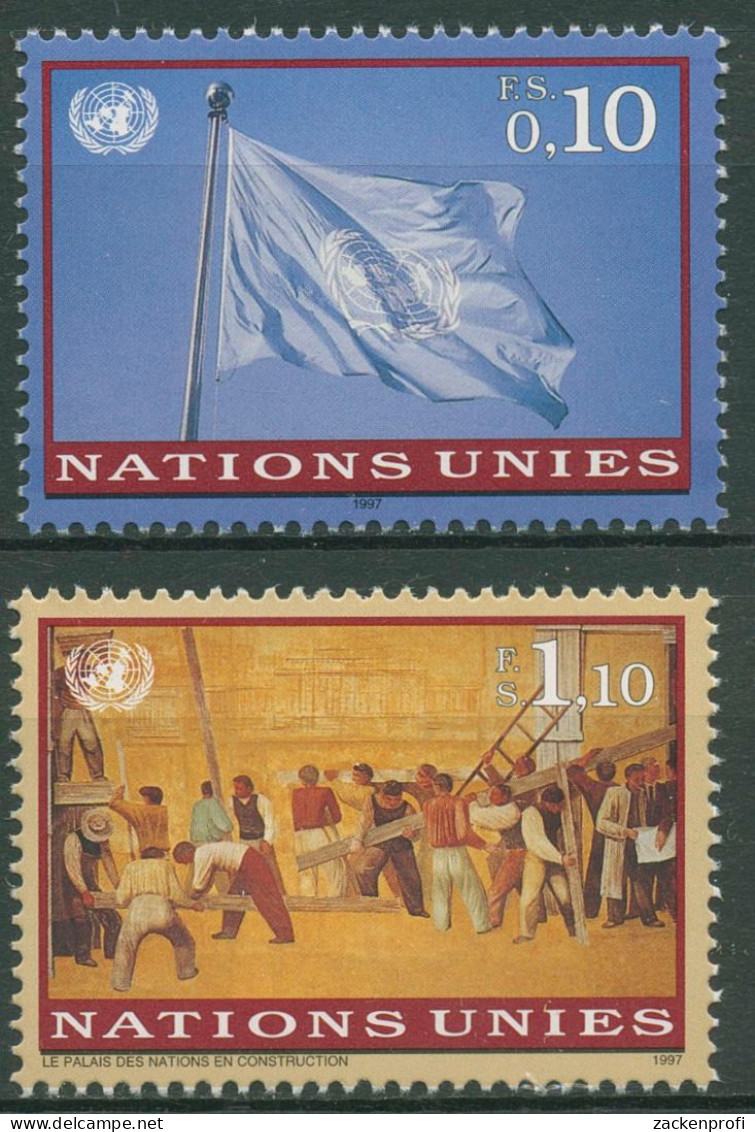 UNO Genf 1997 Palais Des Nations Genf Fresko UNO-Flagge 303/04 Postfrisch - Neufs