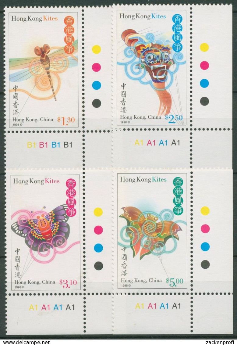 Hongkong 1998 Drachen 857/60 Ecke Postfrisch - Ungebraucht