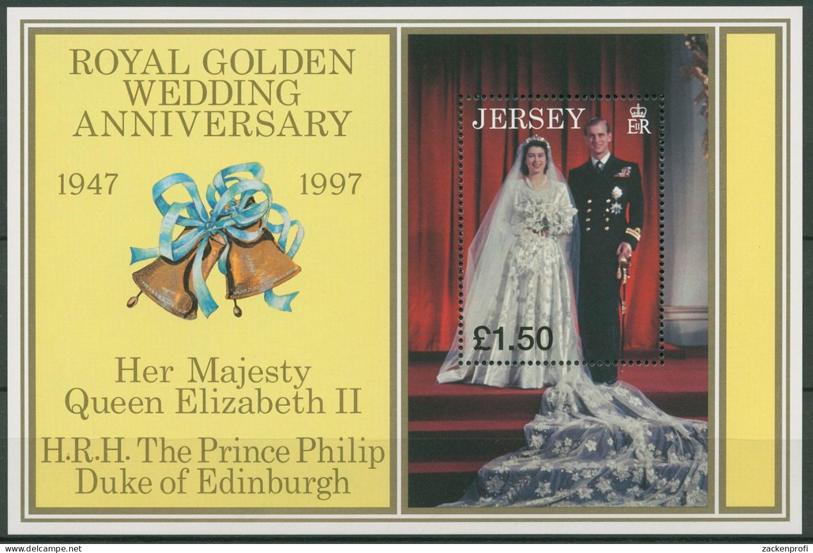 Jersey 1997 Königin Elisabeth II. Und Prinz Philip Block 16 Postfrisch (C90793) - Jersey