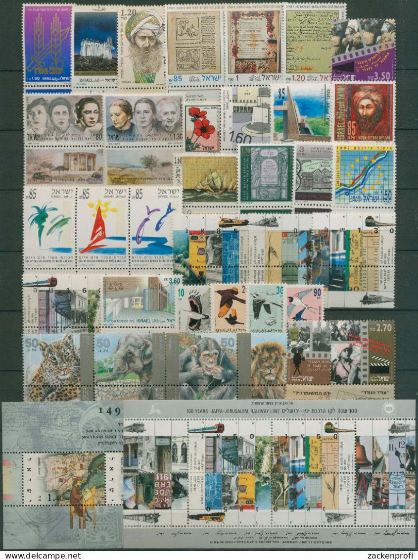 Israel 1992 Jahrgang Komplett 1210/51 Mit Tab, Block 45/46 Postfrisch (SG61238) - Full Years