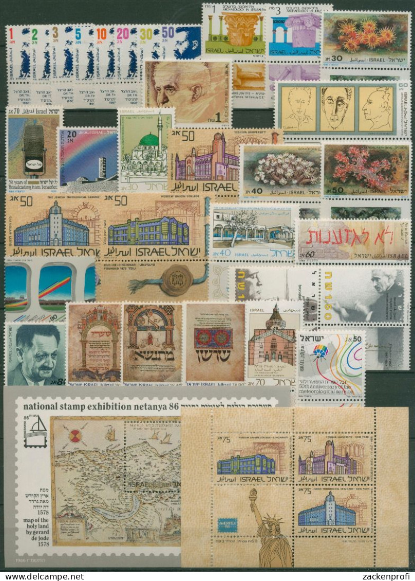 Israel 1986 Jahrgang Komplett 1016/51 Mit Tab, Block 31/32 Postfrisch (SG61233) - Full Years