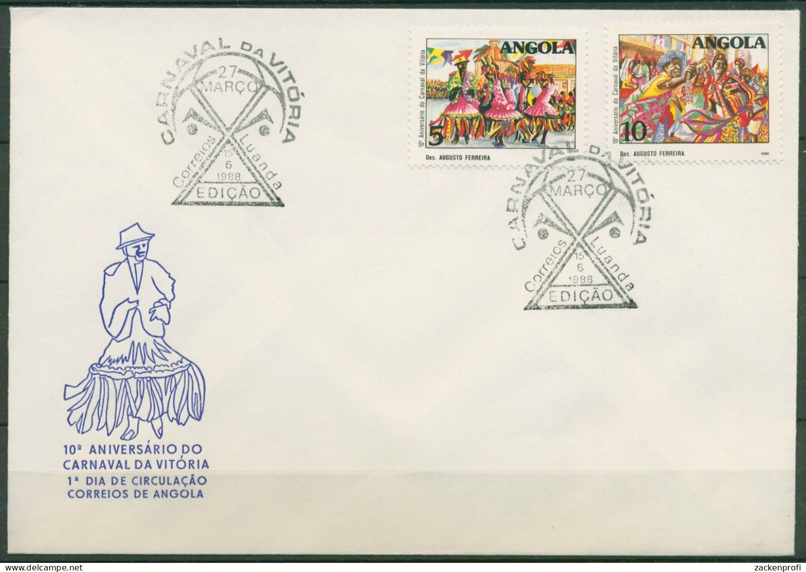 Angola 1988 Feiern Zur Unabhängigkeit Tänzer 773/74 FDC (X61000) - Angola