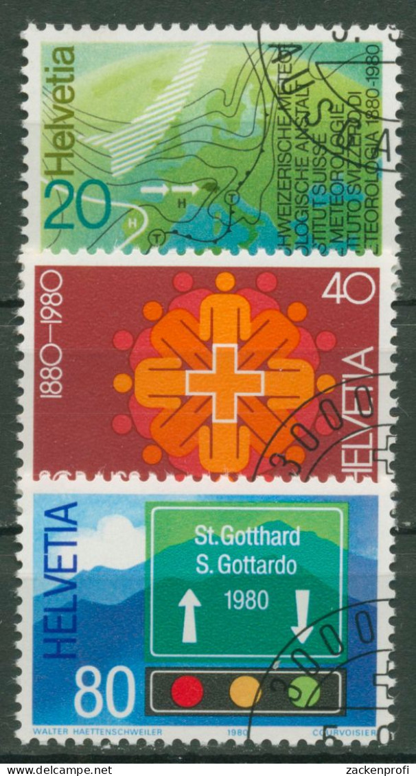 Schweiz 1980 Ereignisse Meteorologie Gotthardtunnel 1184/86 Gestempelt - Used Stamps