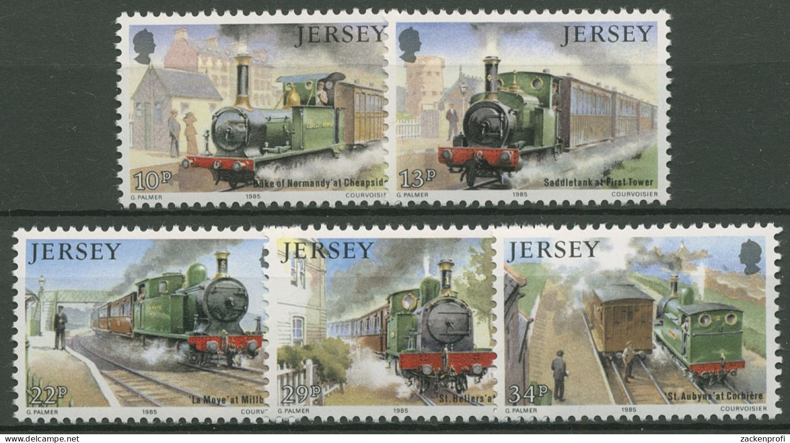 Jersey 1985 Eisenbahnen Lokomotiven 355/59 Postfrisch - Jersey