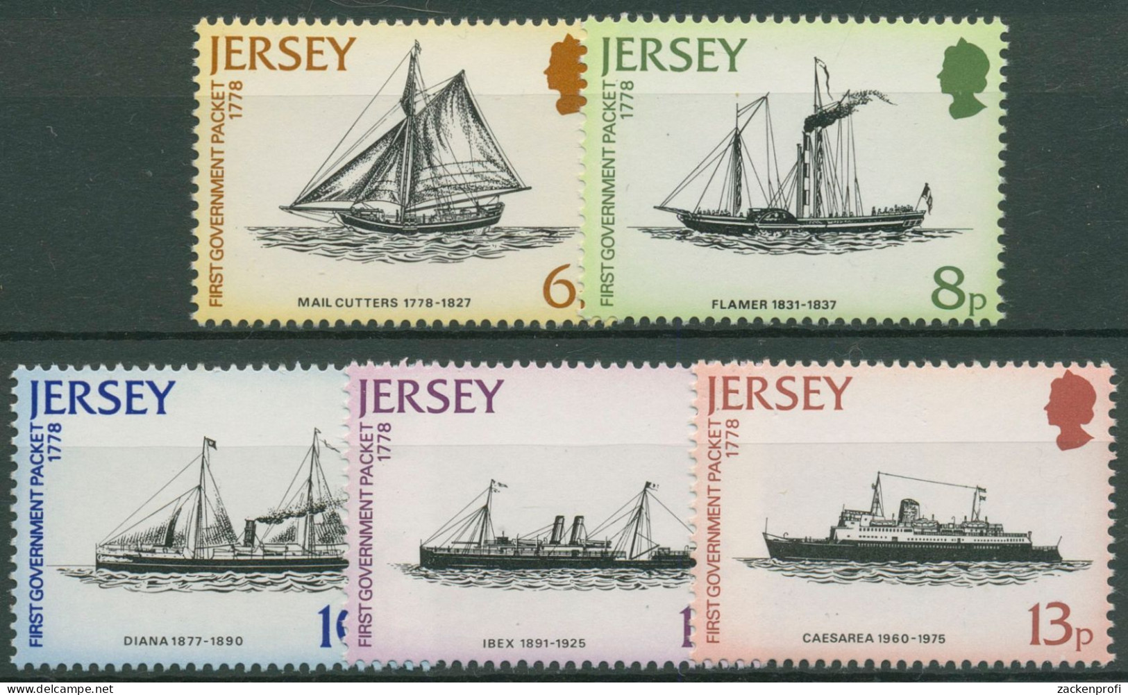 Jersey 1978 Postverkehr Mit England Postschiffe 187/91 Postfrisch - Jersey