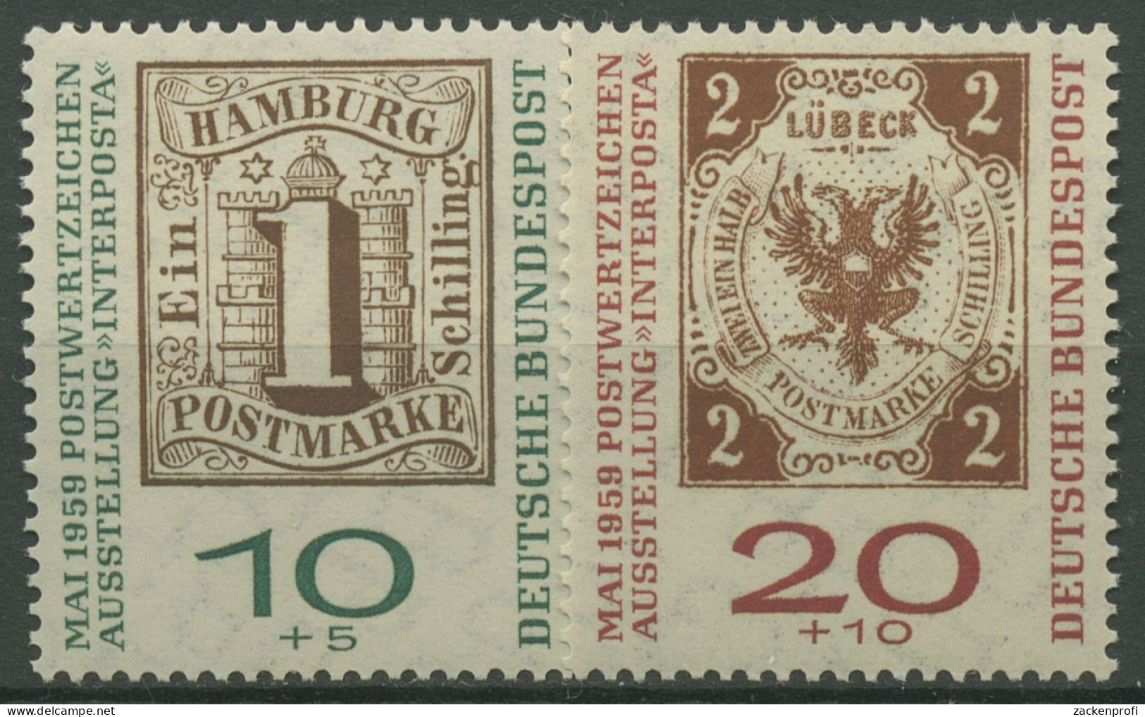 Bund 1959 INTERPOSTA Hamburg 310/11 A Postfrisch - Nuovi