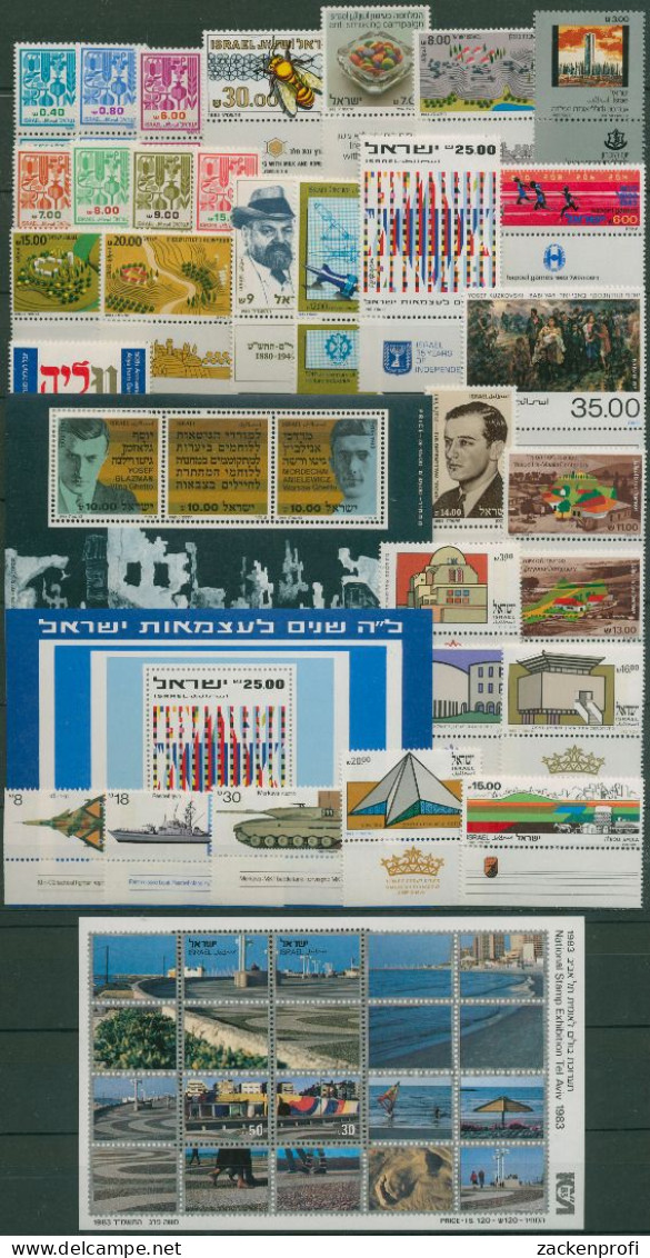 Israel 1983 Jahrgang Komplett 917/51 Mit Tab, Block 23/25 Postfrisch (SG61230) - Volledig Jaar