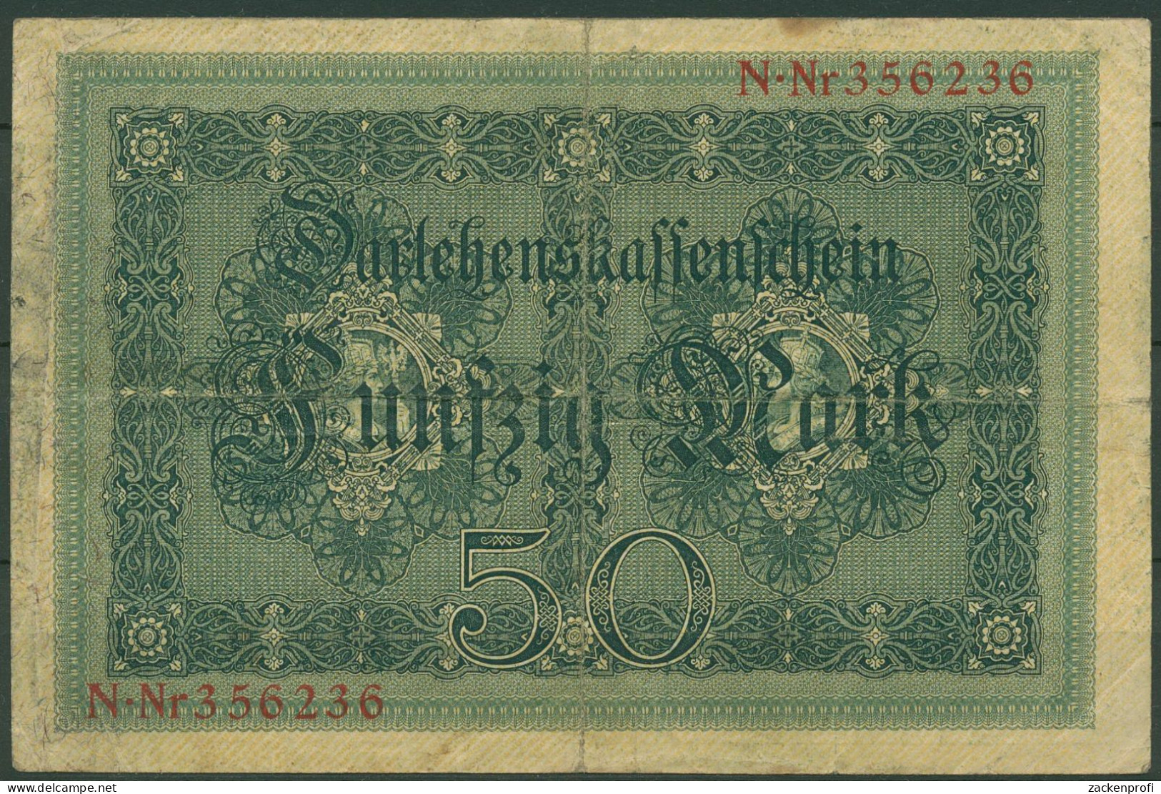 Dt. Reich 50 Mark 1914, DEU-56a Serie N, Gebraucht (K1520) - 50 Mark