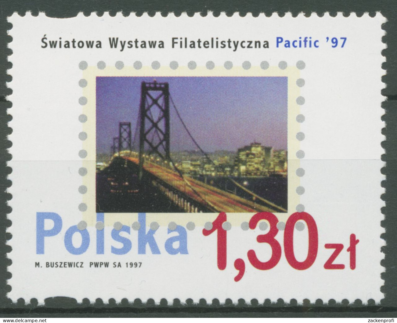 Polen 1997 Briefmarkenausstellung PACIFIC San Francisco Brücke 3650 Postfrisch - Neufs