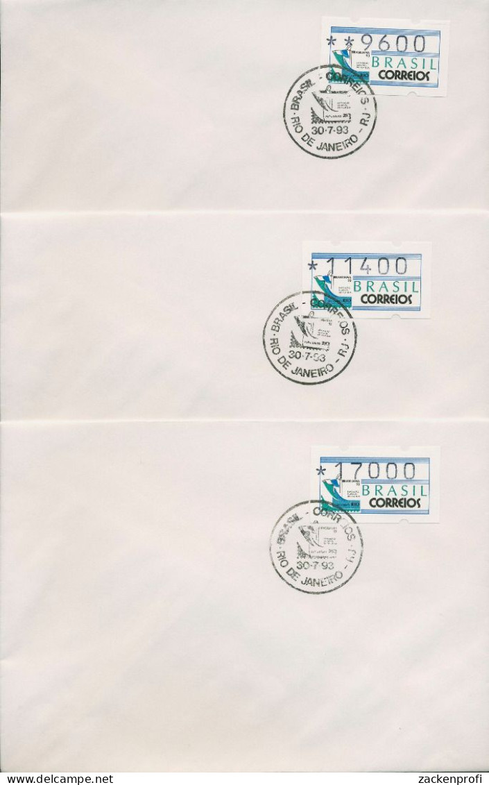 Brasilien 1993 Automatenmarken Satz 9600/11400/17000 ATM 5 FDC (X80267) - Vignettes D'affranchissement (Frama)