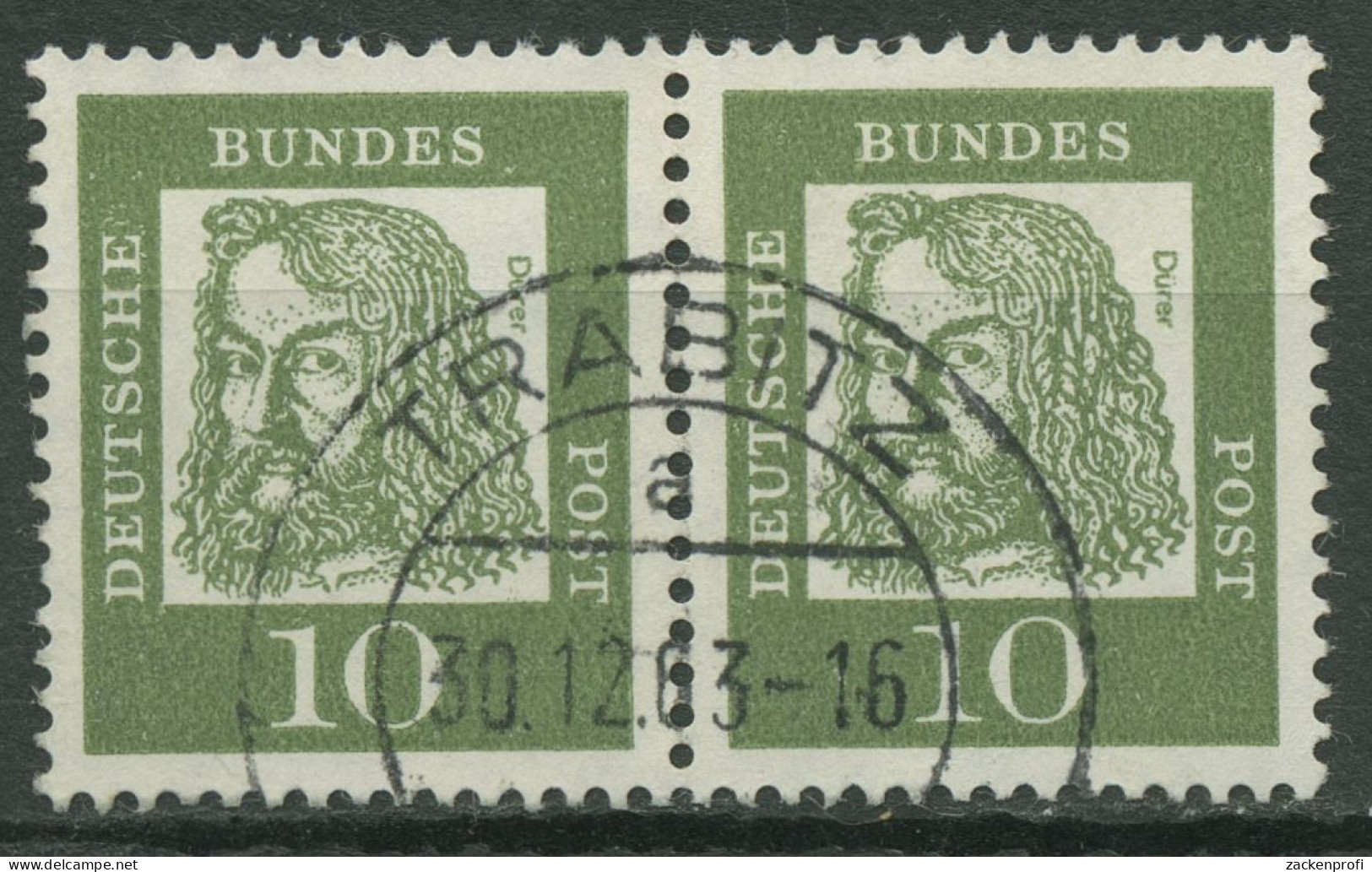 Bund 1961 Bedeutende Deutsche 350 Y Waagerechtes Paar Gestempelt - Used Stamps